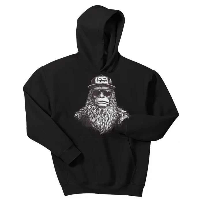 Bigfoot In Disguise Sunglasses Trucker Hat IM Not Sasquatch Kids Hoodie