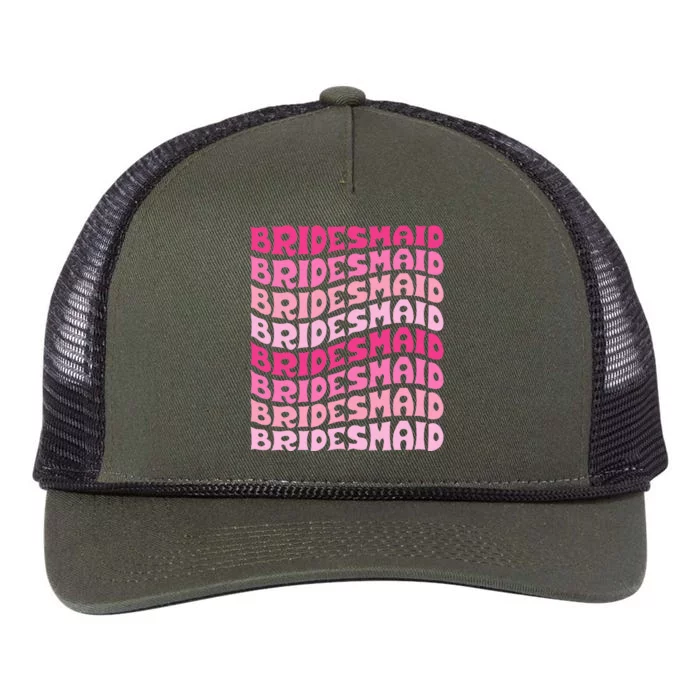 Bridesmaid I Do Crew Retro Bachelorette Party Bridesmaids Retro Rope Trucker Hat Cap