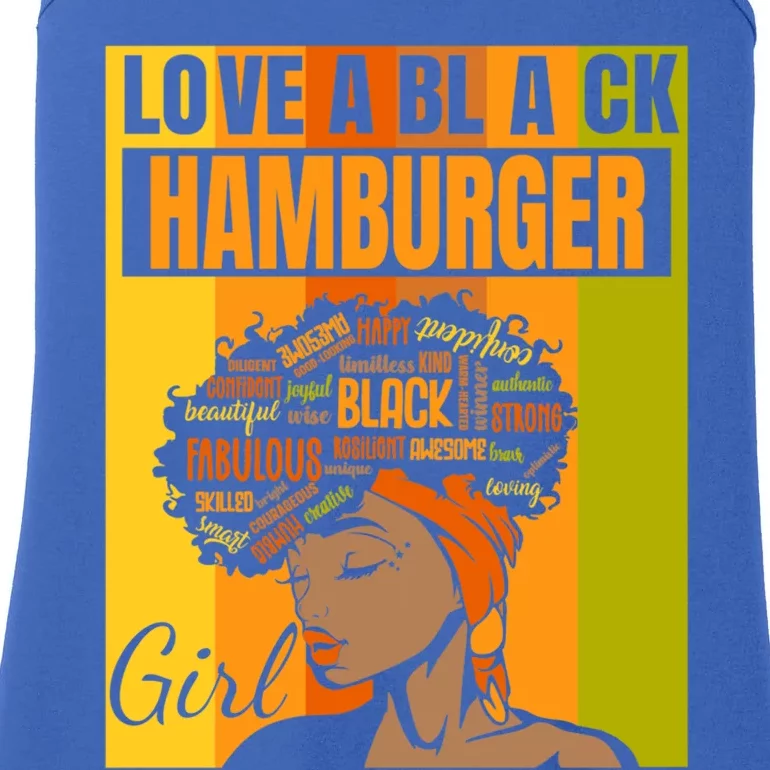 Black Independence Day Meaningful Gift Love A Black Hamburger Gift Ladies Essential Tank