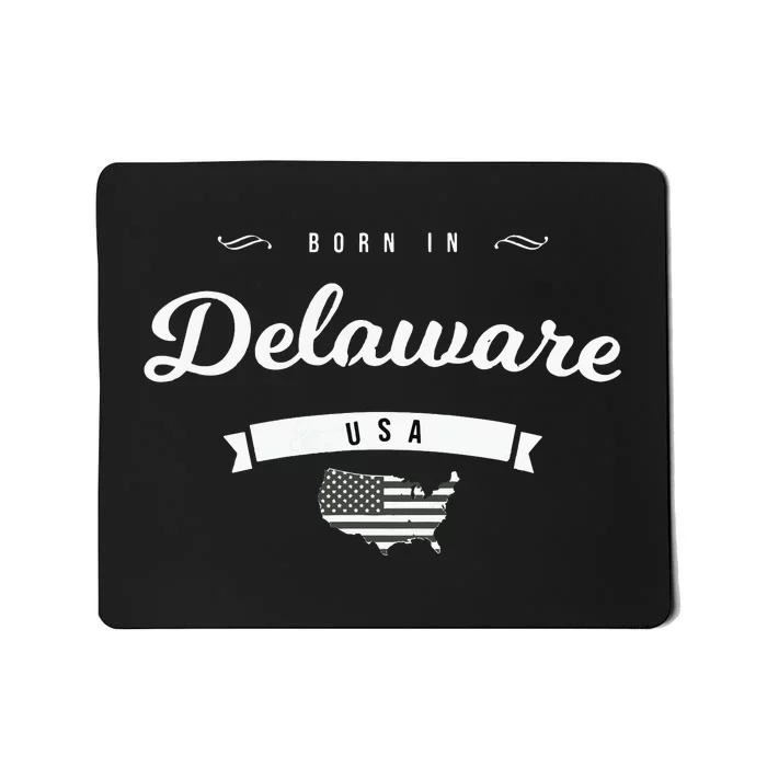 Born In Delaware De Retro Vintage Usa Map Flag Mousepad