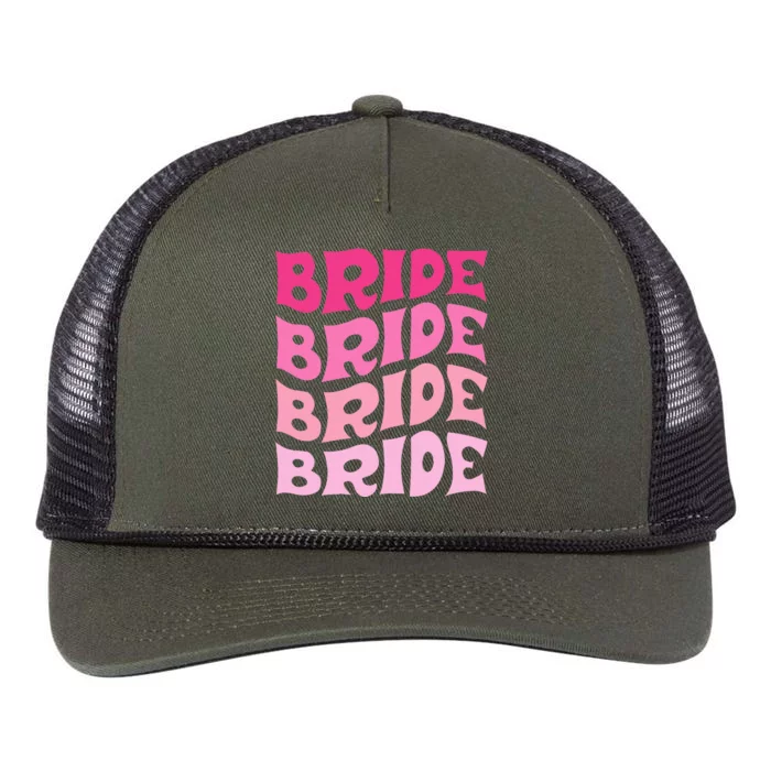 Bride I Do Crew Retro Bachelorette Party Bride Bridesmaids Retro Rope Trucker Hat Cap