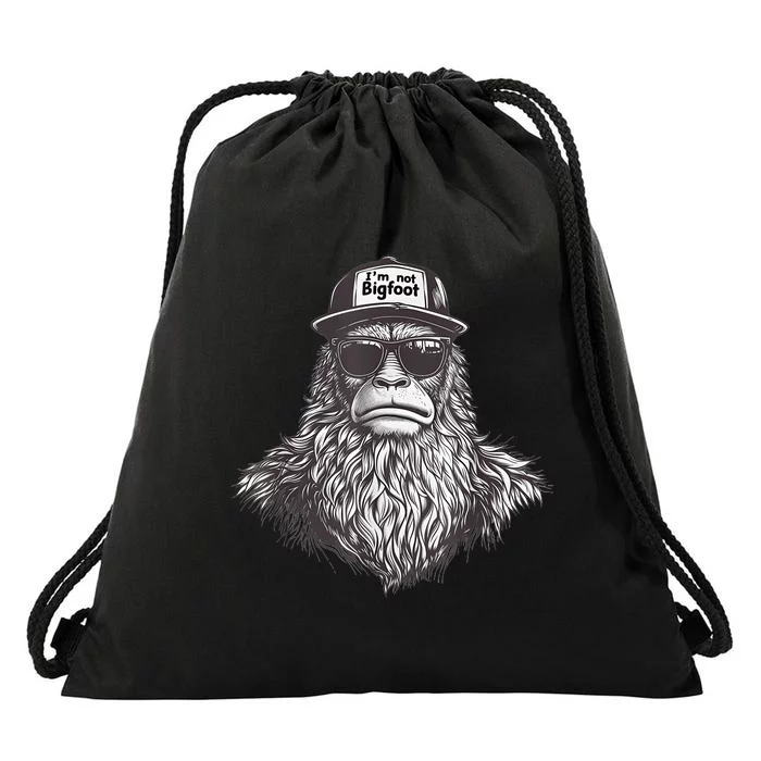 Bigfoot In Disguise Sunglasses Trucker Hat IM Not Sasquatch Drawstring Bag