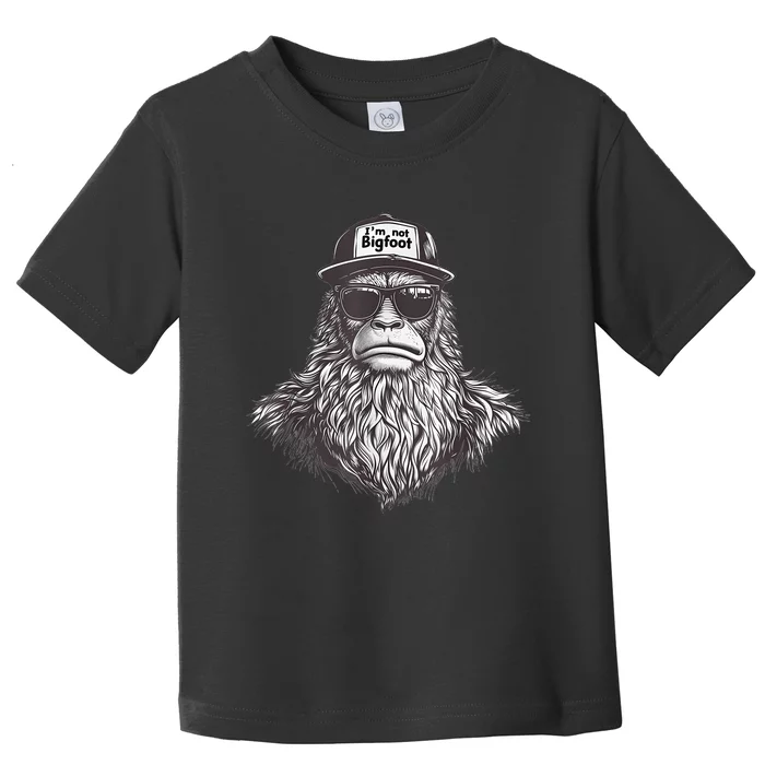 Bigfoot In Disguise Sunglasses Trucker Hat IM Not Sasquatch Toddler T-Shirt