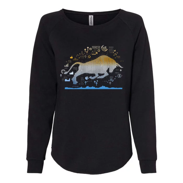 Bull Investor Dividends Capitalism Stock Market Trading Rich Womens California Wash Sweatshirt