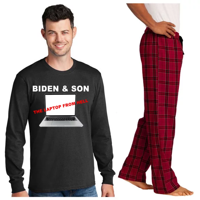 Biden And Son The Laptop From Hell Anti Biden Long Sleeve Pajama Set