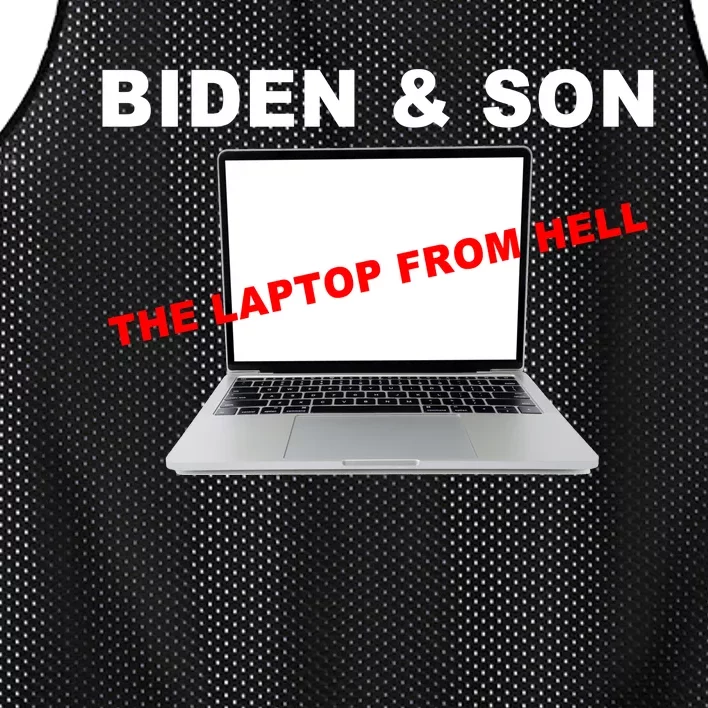 Biden And Son The Laptop From Hell Anti Biden Mesh Reversible Basketball Jersey Tank