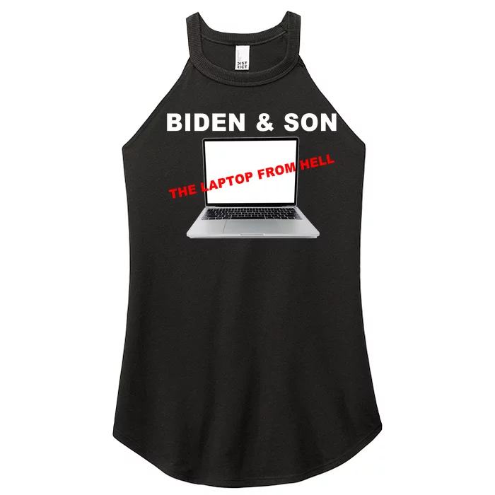 Biden And Son The Laptop From Hell Anti Biden Women’s Perfect Tri Rocker Tank