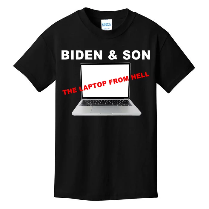 Biden And Son The Laptop From Hell Anti Biden Kids T-Shirt