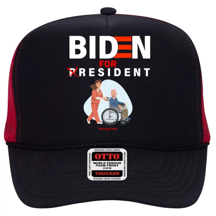 Biden For Resident Funny Trump 2020 President High Crown Mesh Trucker Hat