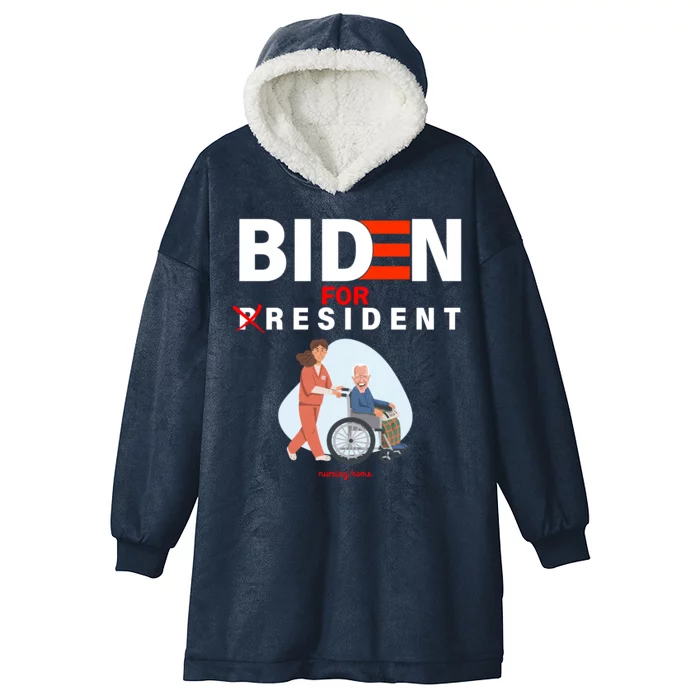 Biden For Resident Funny Trump 2020 President Hooded Wearable Blanket