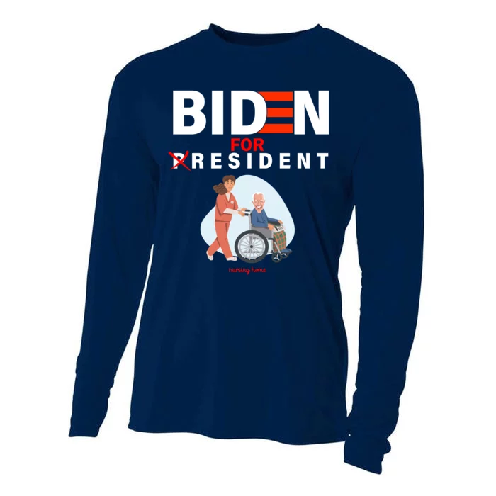 Biden For Resident Funny Trump 2020 President Cooling Performance Long Sleeve Crew