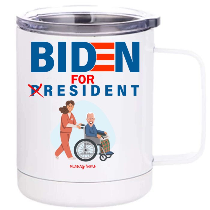 Biden For Resident Funny Trump 2020 President Front & Back 12oz Stainless Steel Tumbler Cup