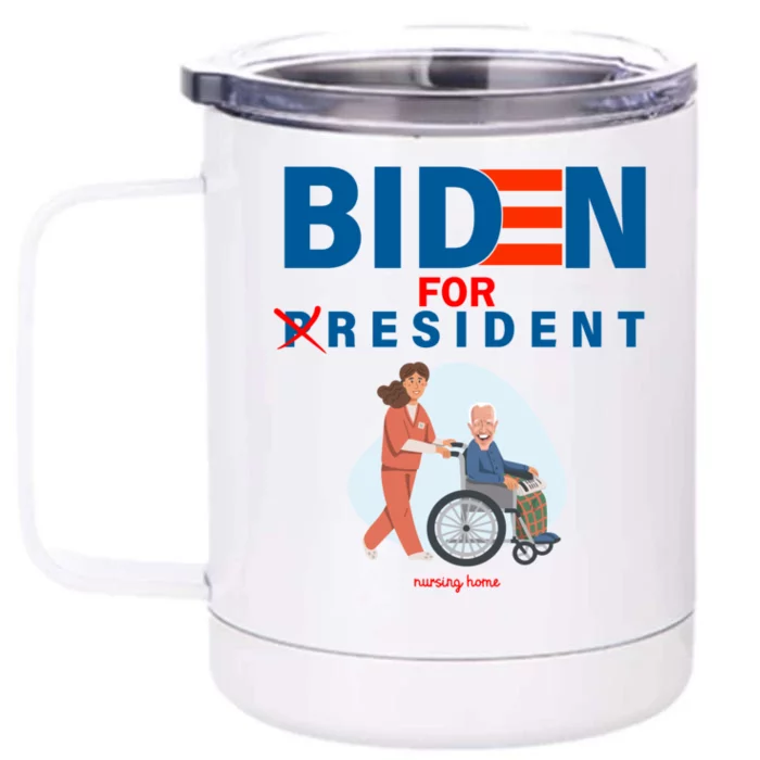 Biden For Resident Funny Trump 2020 President Front & Back 12oz Stainless Steel Tumbler Cup