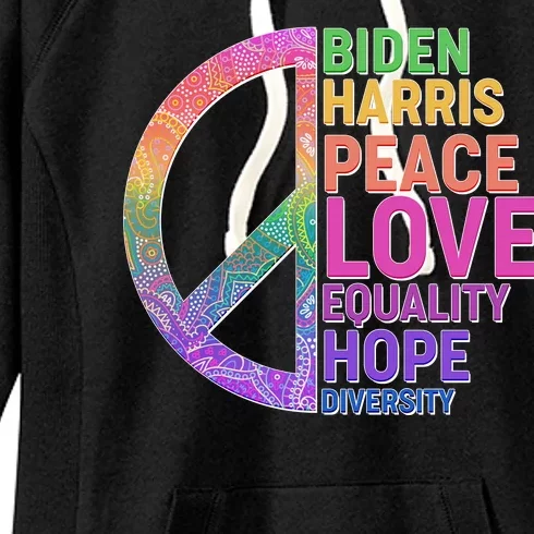 Biden Harris Peace Love Equality Hope Diversity Women's Fleece Hoodie