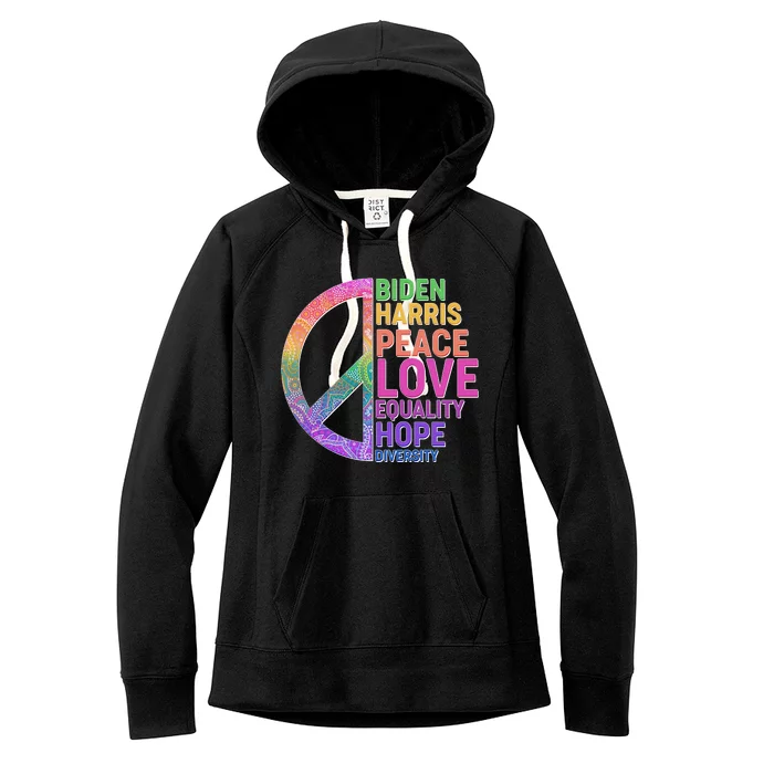 Biden Harris Peace Love Equality Hope Diversity Women's Fleece Hoodie