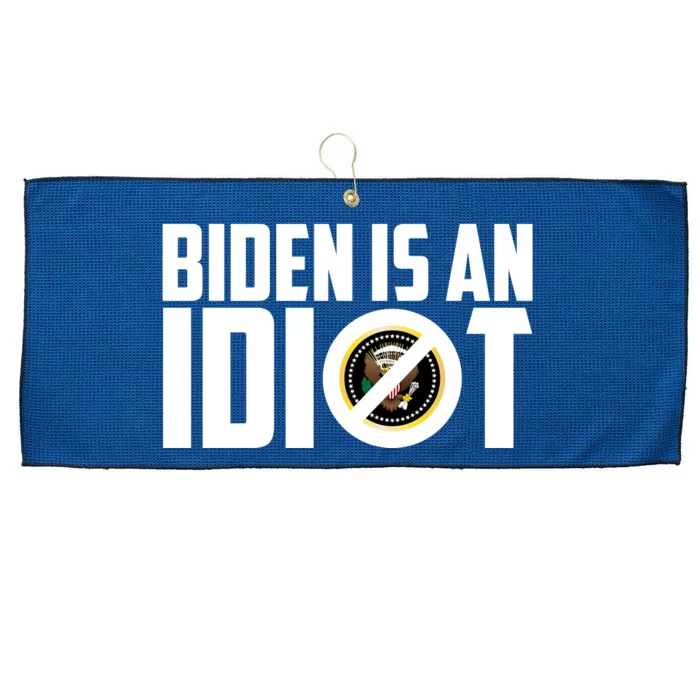 Biden Is An Idiot Large Microfiber Waffle Golf Towel