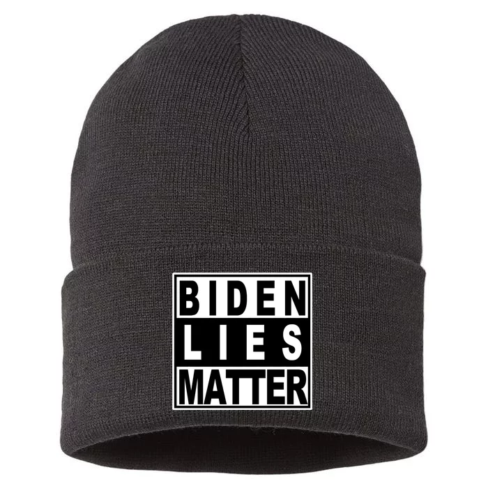 Biden Lies Matter Sustainable Knit Beanie