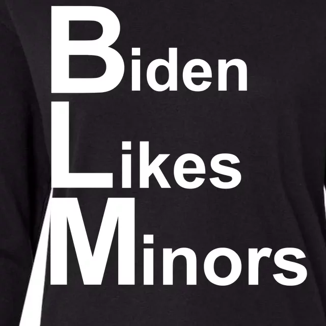 Biden Likes Minors BLM Womens Cotton Relaxed Long Sleeve T-Shirt