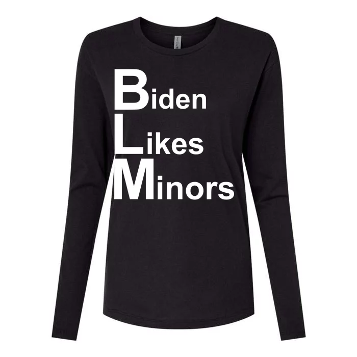 Biden Likes Minors BLM Womens Cotton Relaxed Long Sleeve T-Shirt