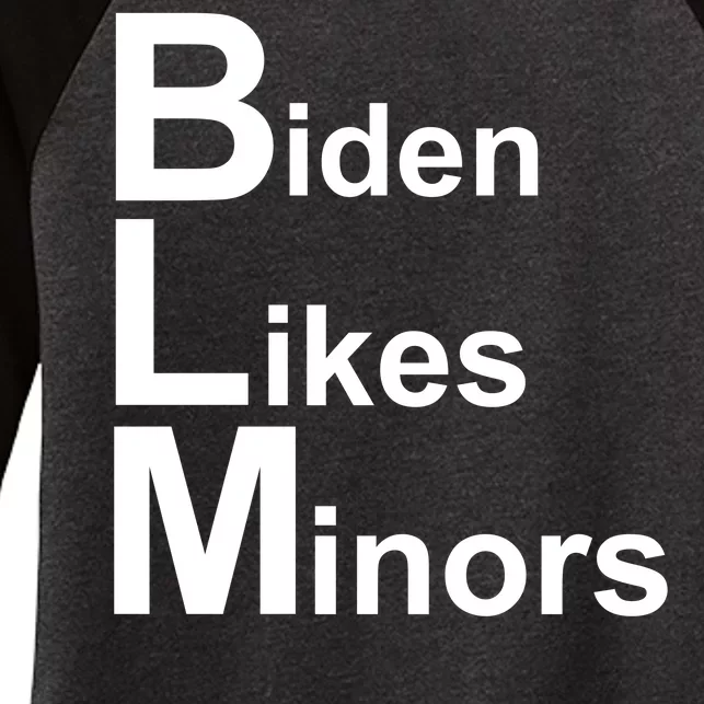 Biden Likes Minors BLM Women's Tri-Blend 3/4-Sleeve Raglan Shirt