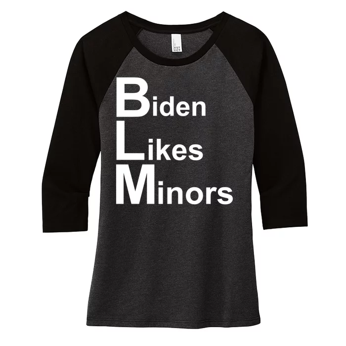 Biden Likes Minors BLM Women's Tri-Blend 3/4-Sleeve Raglan Shirt