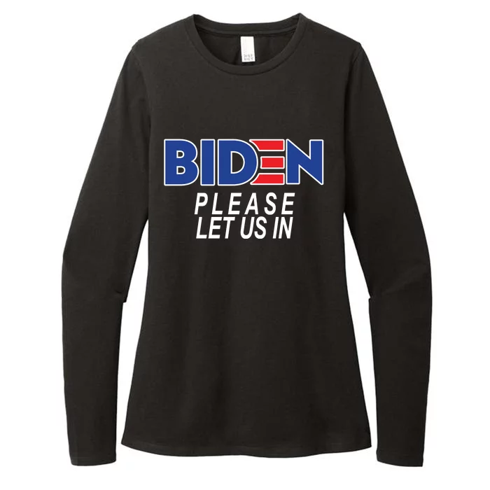 Biden Please Let Us In Womens CVC Long Sleeve Shirt