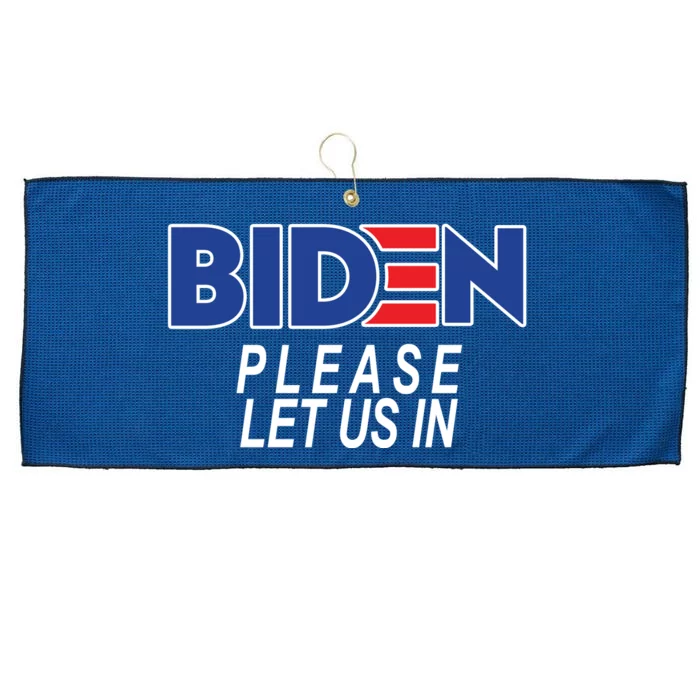 Biden Please Let Us In Large Microfiber Waffle Golf Towel