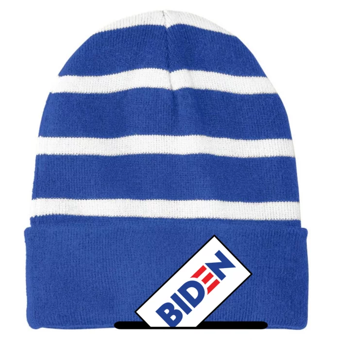 Biden President Vote For Biden Striped Beanie with Solid Band