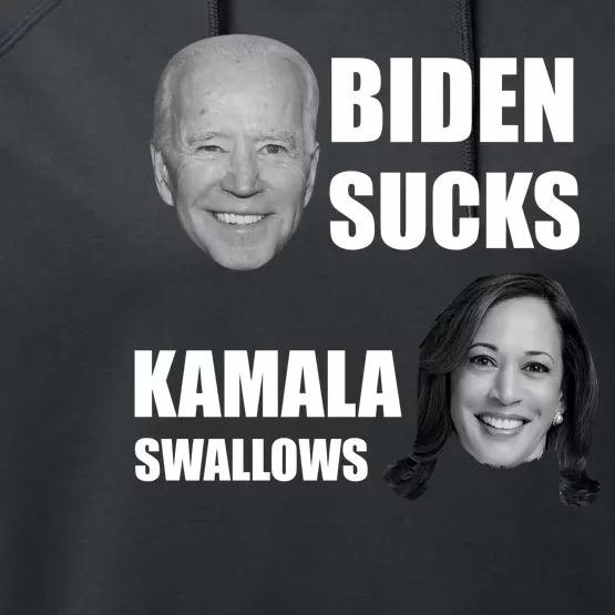 Biden Sucks Kamala Swallows Performance Fleece Hoodie