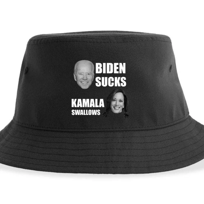 Biden Sucks Kamala Swallows Sustainable Bucket Hat