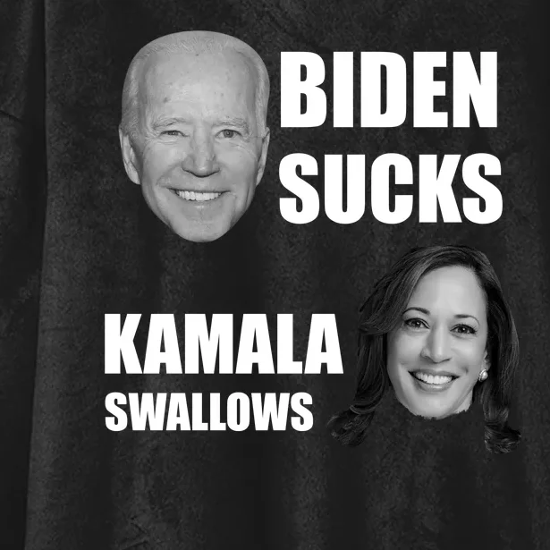 Biden Sucks Kamala Swallows Hooded Wearable Blanket