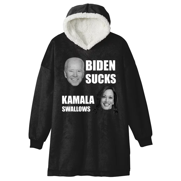 Biden Sucks Kamala Swallows Hooded Wearable Blanket