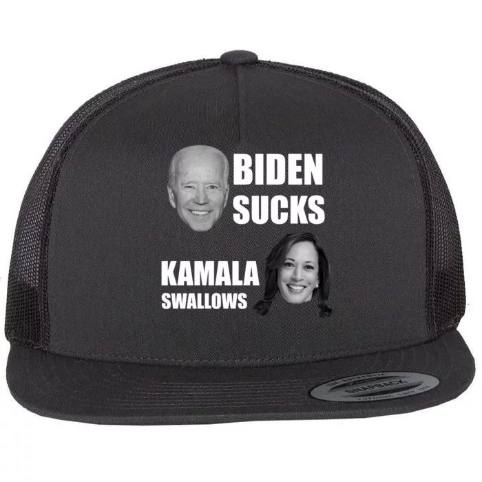 Biden Sucks Kamala Swallows Flat Bill Trucker Hat