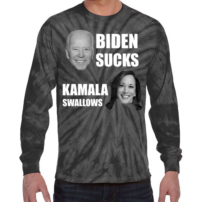 Biden Sucks Kamala Swallows Tie-Dye Long Sleeve Shirt