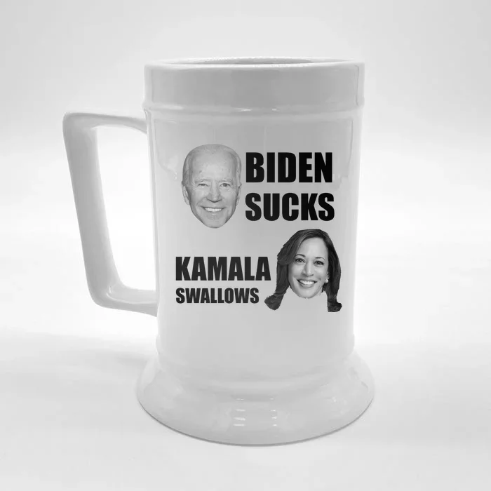 Biden Sucks Kamala Swallows Front & Back Beer Stein