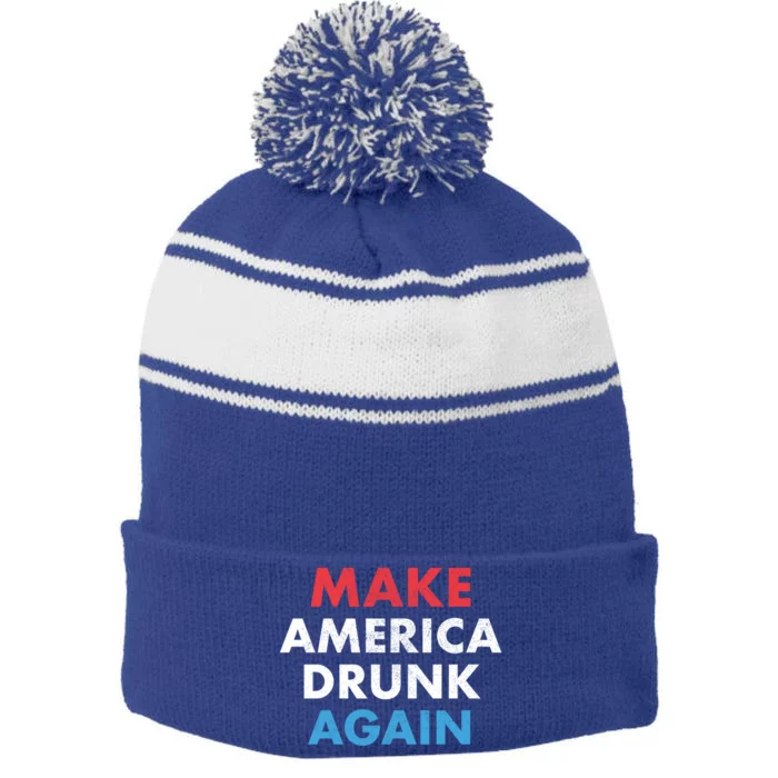 Beer Ing Er Make America Drunk Again July 4th Cute Gift Stripe Pom Pom Beanie