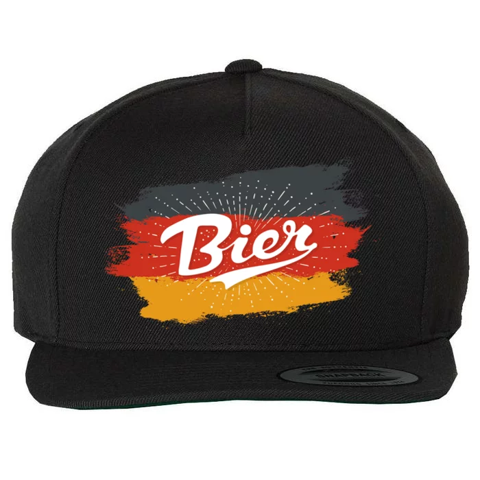 Bier German Flag Oktoberfest Wool Snapback Cap