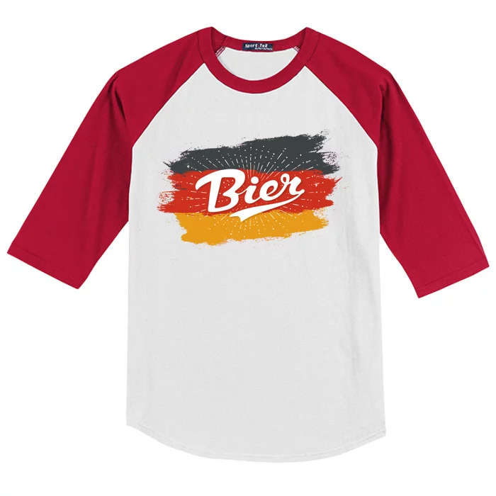 Bier German Flag Oktoberfest Kids Colorblock Raglan Jersey