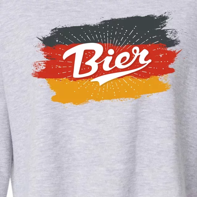 Bier German Flag Oktoberfest Cropped Pullover Crew