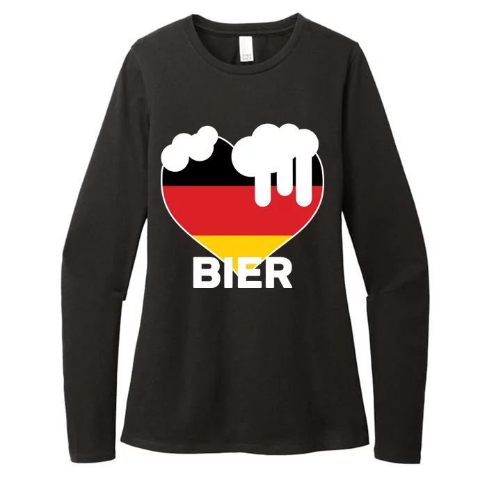 Bier Heart Full of Beer Oktoberfest Womens CVC Long Sleeve Shirt