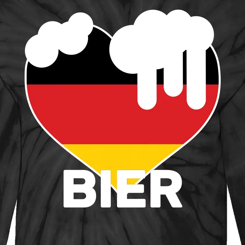 Bier Heart Full of Beer Oktoberfest Tie-Dye Long Sleeve Shirt