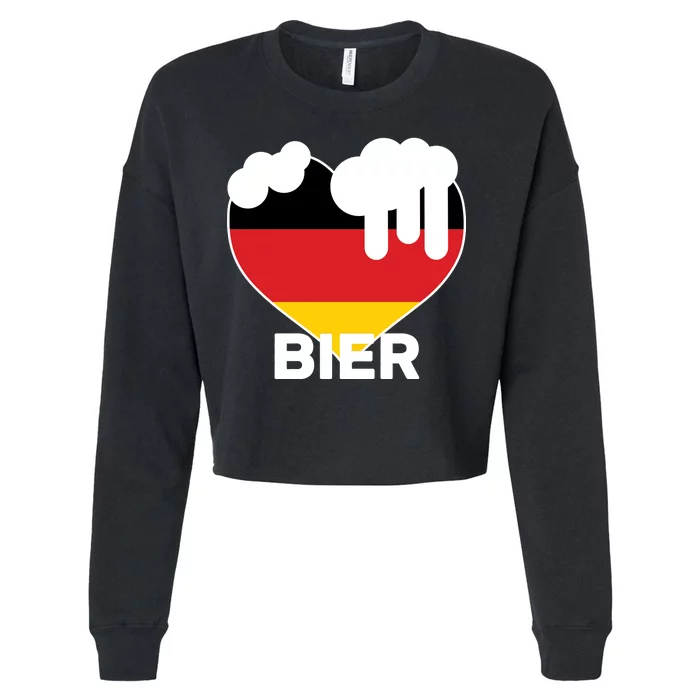 Bier Heart Full of Beer Oktoberfest Cropped Pullover Crew