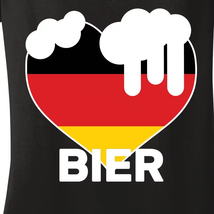 Bier Heart Full of Beer Oktoberfest Women's V-Neck T-Shirt