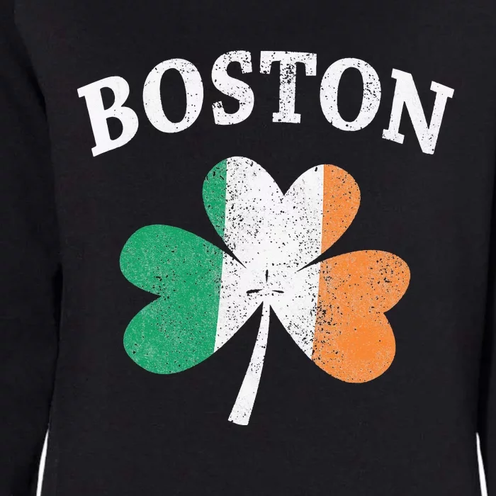 Boston Irish Flag Shamrock St. Patrick's Day Womens California Wash Sweatshirt