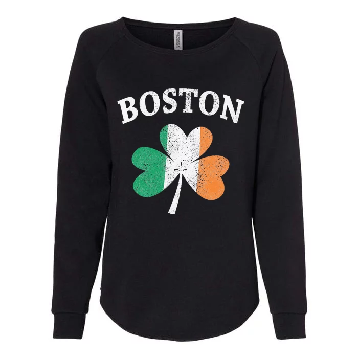 Boston Irish Flag Shamrock St. Patrick's Day Womens California Wash Sweatshirt