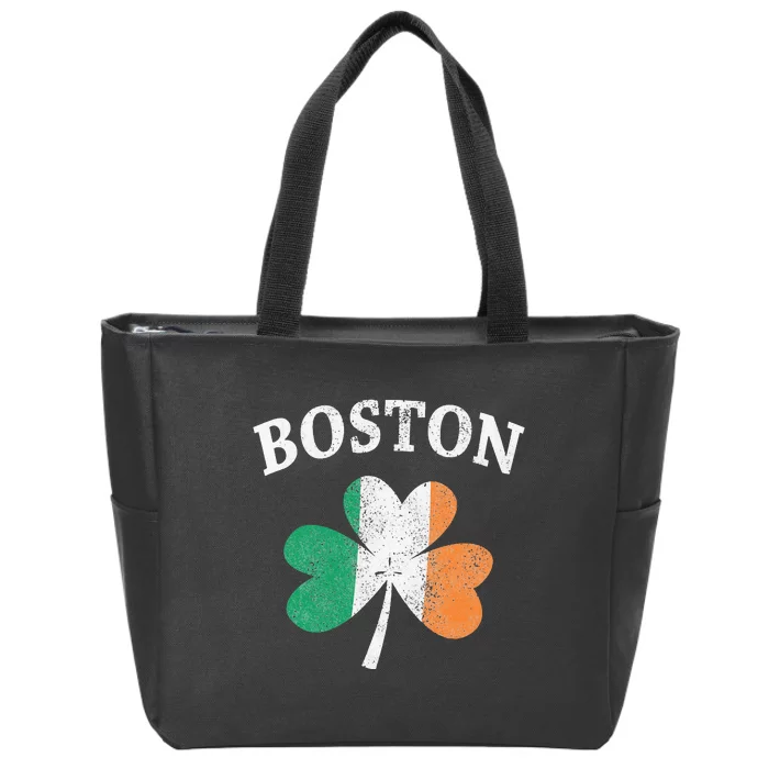 Boston Irish Flag Shamrock St. Patrick's Day Zip Tote Bag