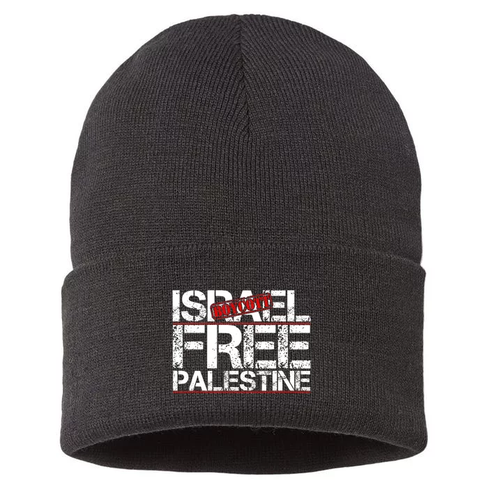 Boycott Israel Free Palestine Sustainable Knit Beanie