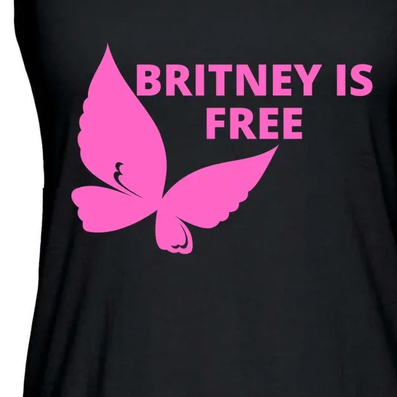 Britney Is Free Butterfly Ladies Essential Flowy Tank