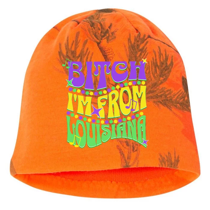 Bitch IM From Louisiana Mardi Gras Fleur De Lis Fat Tuesday Kati - Camo Knit Beanie