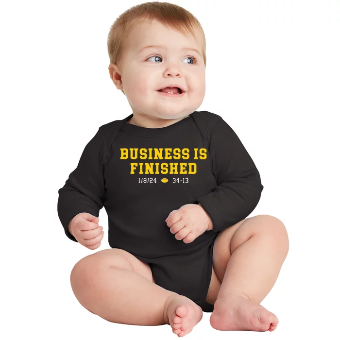 Business Is Finished Michigan Baby Long Sleeve Bodysuit